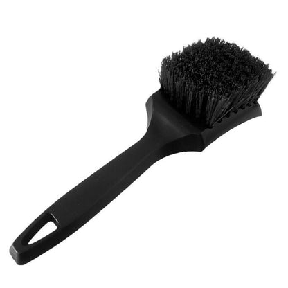 Black Car Tire & Detailing Brush  - 2-Pack Stiff Bristle Scrubber for Wheels, Mats, and Upholstery