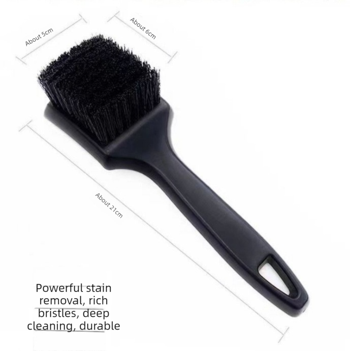 White Car Tire & Detailing Brush  - 2-Pack Stiff Bristle Scrubber for Wheels, Mats, and Upholstery
