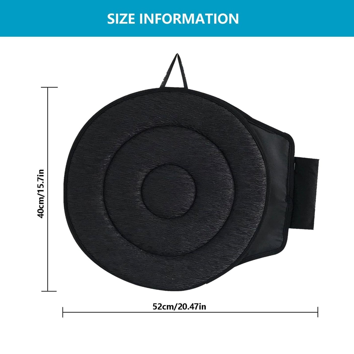 Black 360° Swivel Car Seat Cushion – Portable Rotating Transfer Aid for Elderly, Pregnant Women & Mobility Support