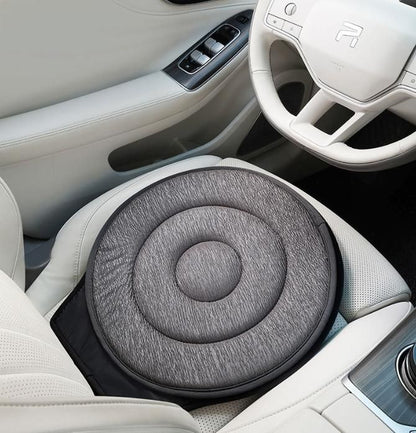 Grey 360° Swivel Car Seat Cushion – Portable Rotating Transfer Aid for Elderly, Pregnant Women & Mobility Support