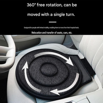 Beige 360° Swivel Car Seat Cushion – Portable Rotating Transfer Aid for Elderly, Pregnant Women & Mobility Support