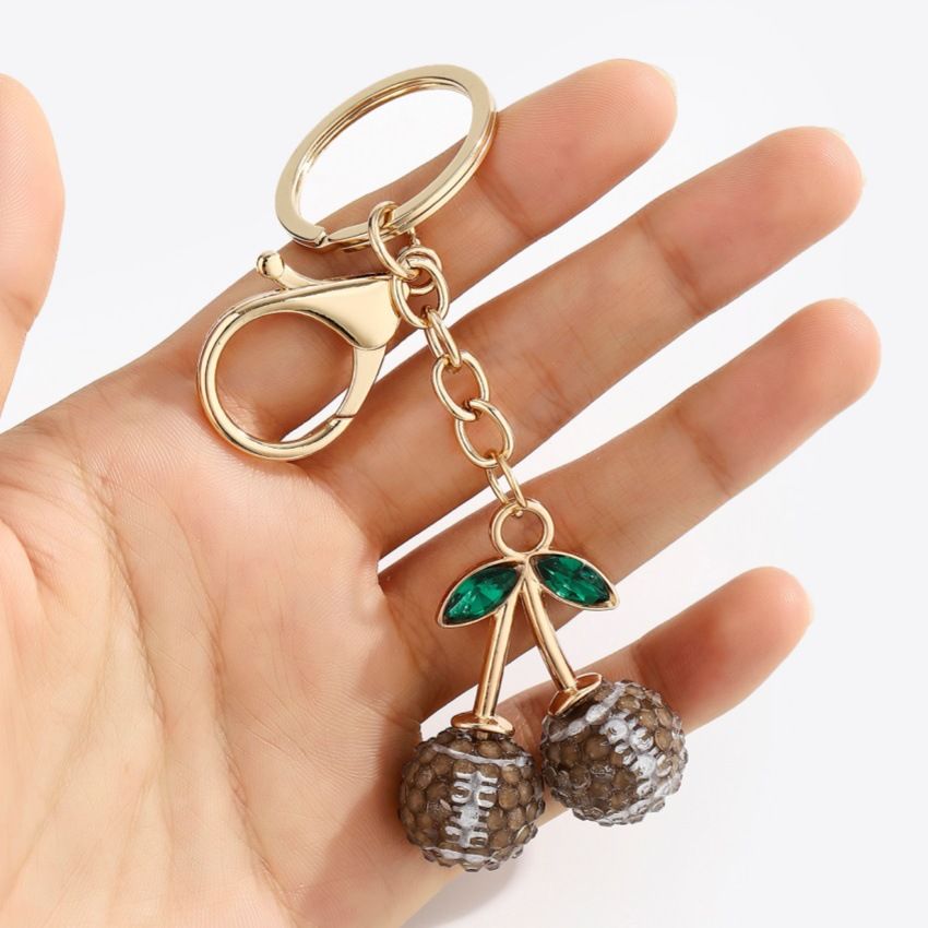 2 Pcs Yellow baseball shape Creative Sports Ball Cherry Keychain – Cute Resin Charm for Car Keys, Bags & Backpacks