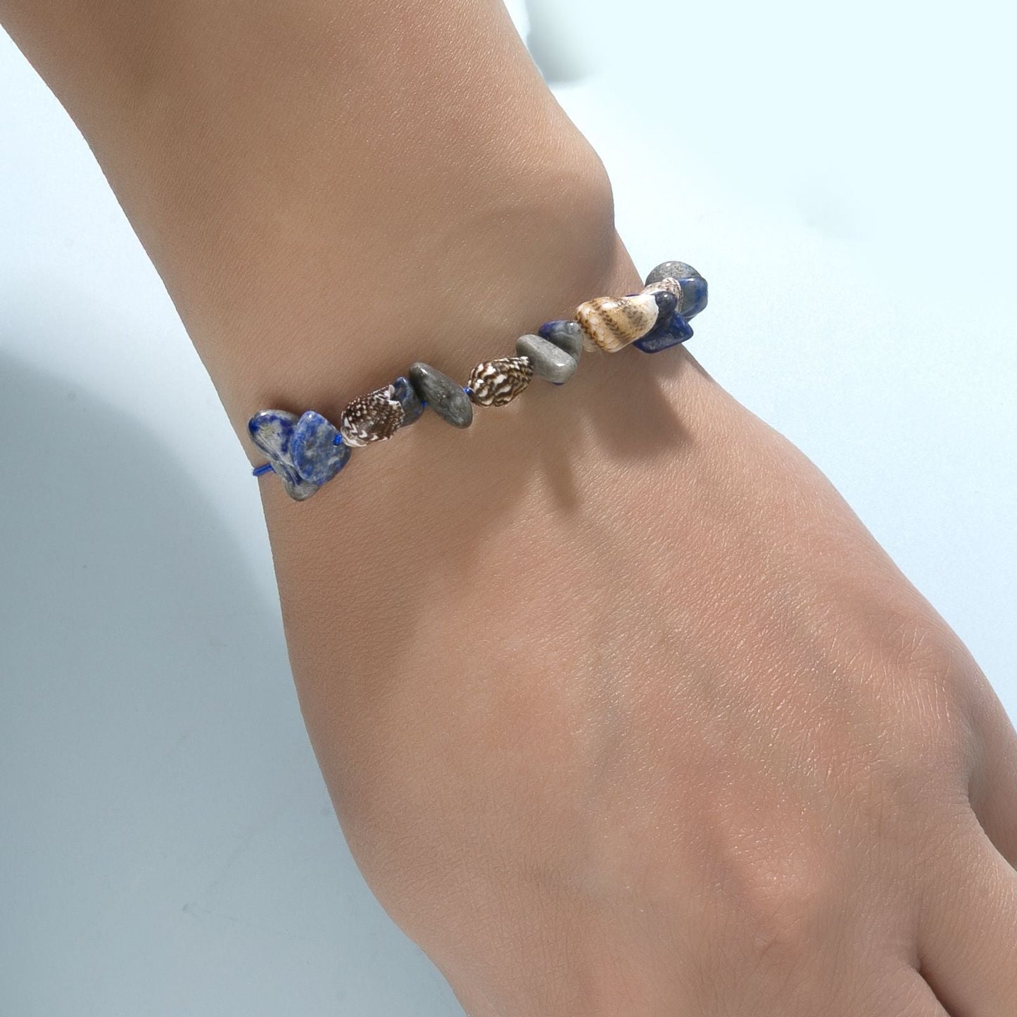 Boho Braided Shell & Crystal Bracelet Set – 12-Piece Adjustable Woven Jewelry with Conch, Beads & Stone Charms