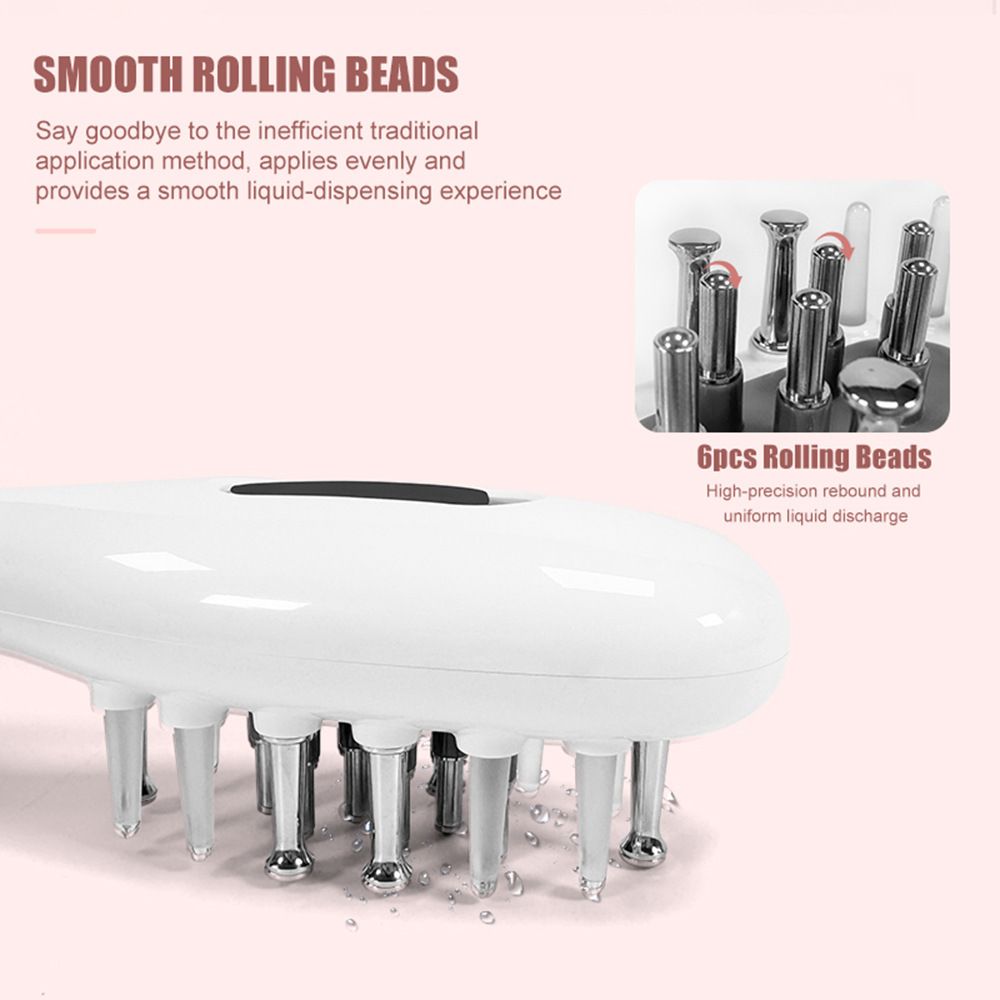 White Smart Scalp Massage Comb with EMS, LED Light Therapy & Vibration â€“ Rechargeable Hair Growth Applicator