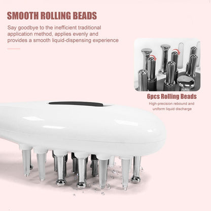 White Smart Scalp Massage Comb with EMS, LED Light Therapy & Vibration â€“ Rechargeable Hair Growth Applicator