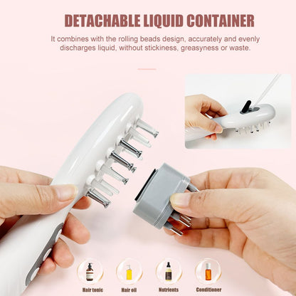 White Smart Scalp Massage Comb with EMS, LED Light Therapy & Vibration â€“ Rechargeable Hair Growth Applicator