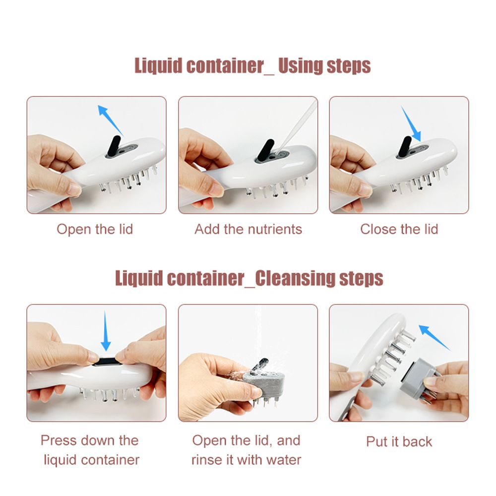 White Smart Scalp Massage Comb with EMS, LED Light Therapy & Vibration â€“ Rechargeable Hair Growth Applicator