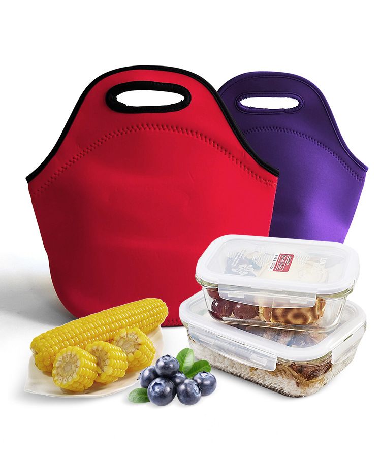 Black Reusable Neoprene Insulated Lunch Bag â€“ Waterproof Thermal Tote for Work, School & Picnics (30x17x30cm)