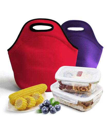 Black Reusable Neoprene Insulated Lunch Bag â€“ Waterproof Thermal Tote for Work, School & Picnics (30x17x30cm)