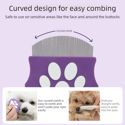 2 Pcs Dark Green Gentle Pet Face & Flea Comb â€“ Mini Grooming Tool for Cats & Dogs with Rounded Teeth