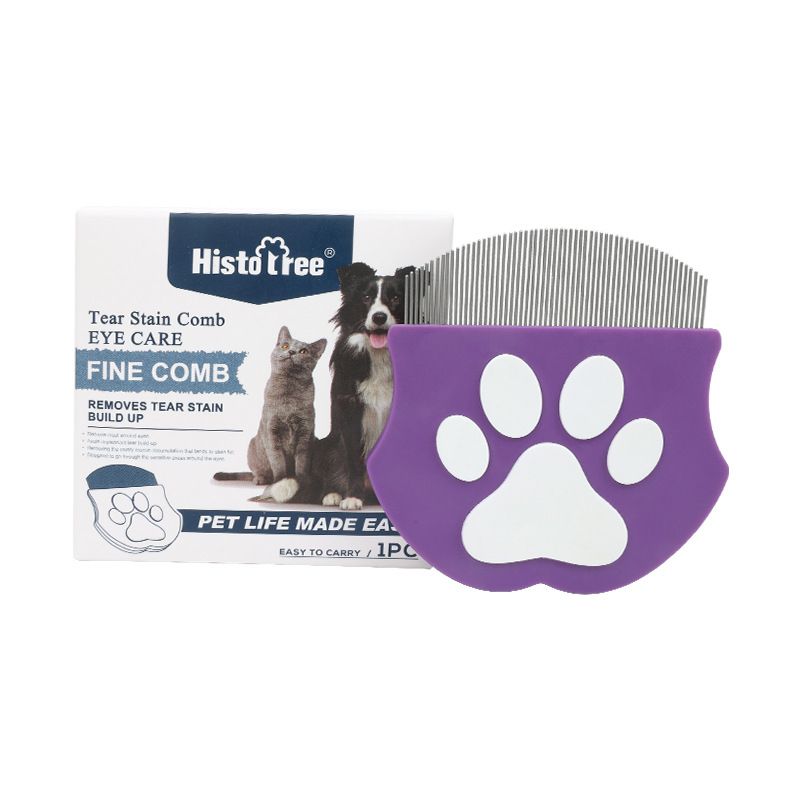 2 Pcs Purple Gentle Pet Face & Flea Comb â€“ Mini Grooming Tool for Cats & Dogs with Rounded Teeth