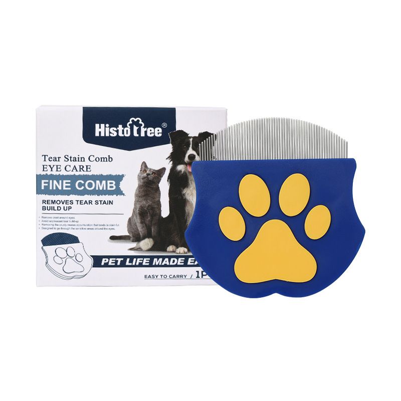 2 Pcs Dark Blue Gentle Pet Face & Flea Comb â€“ Mini Grooming Tool for Cats & Dogs with Rounded Teeth