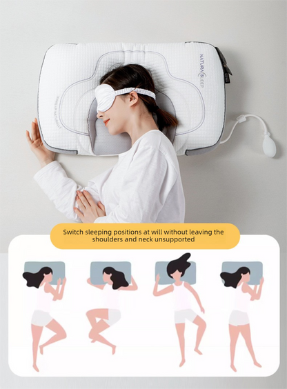 Adjustable Height Air Chamber Pillow - 48 x 74 cm Polyester Fibre Neck Support Pillow with Breathable Design for Personalised Adult Sleep Comfort