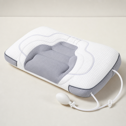 Adjustable Height Air Chamber Pillow - 48 x 74 cm Polyester Fibre Neck Support Pillow with Breathable Design for Personalised Adult Sleep Comfort