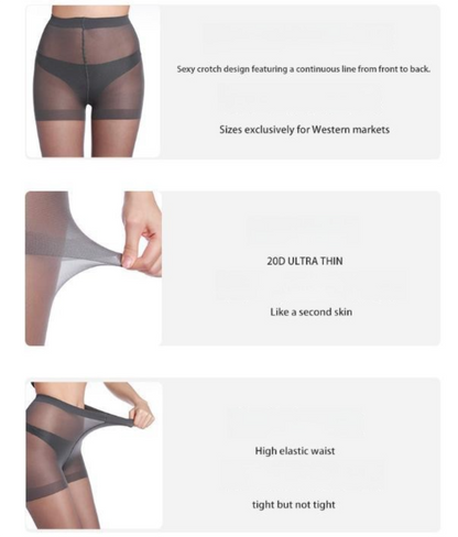 Size L 3 Pcs Black Women's 20 Denier Sheer Tights 3 Pack - Snag Resistant Nylon Elastane Pantyhose with Stretch Fit, Single Seam Design