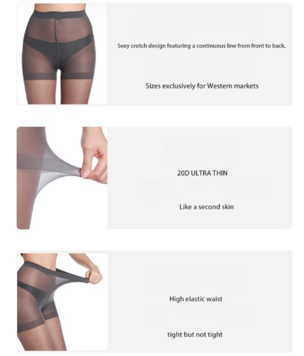Size XL 3 Pcs Black Women's 20 Denier Sheer Tights 3 Pack - Snag Resistant Nylon Elastane Pantyhose with Stretch Fit, Single Seam Design