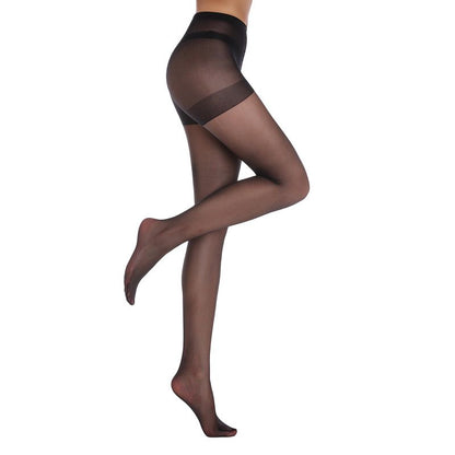 Size 2XL 3 Pcs Black Women's 20 Denier Sheer Tights 3 Pack - Snag Resistant Nylon Elastane Pantyhose with Stretch Fit, Single Seam Design