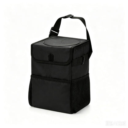 Collapsible Car Rubbish Bin - Oxford Cloth with Vinyl Lining, Compact 15 x 16 x 25 cm Car Storage Organiser for Road Trips and Everyday Vehicle Use