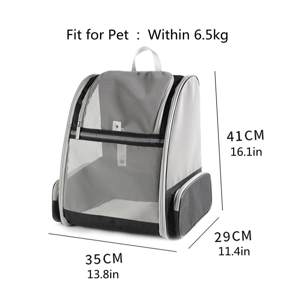 Pink Breathable Pet Carrier Backpack - 35 x 29 x 41 cm Oxford Fabric Travel Bag with Mesh Ventilation, Structured Support and Plush Mat for Cats and Small Dogs