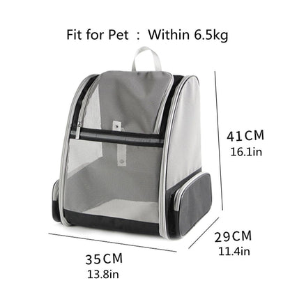Pink Breathable Pet Carrier Backpack - 35 x 29 x 41 cm Oxford Fabric Travel Bag with Mesh Ventilation, Structured Support and Plush Mat for Cats and Small Dogs
