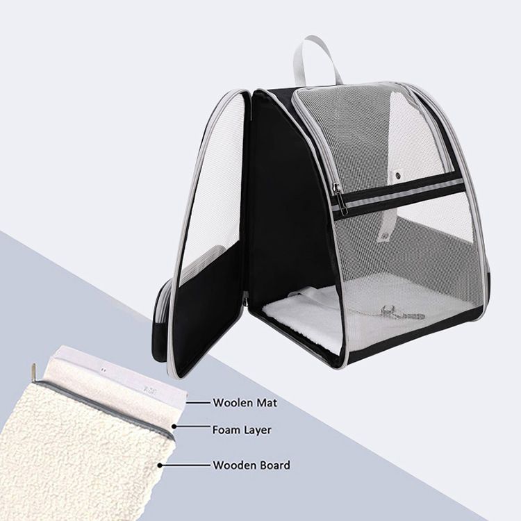 Pink Breathable Pet Carrier Backpack - 35 x 29 x 41 cm Oxford Fabric Travel Bag with Mesh Ventilation, Structured Support and Plush Mat for Cats and Small Dogs