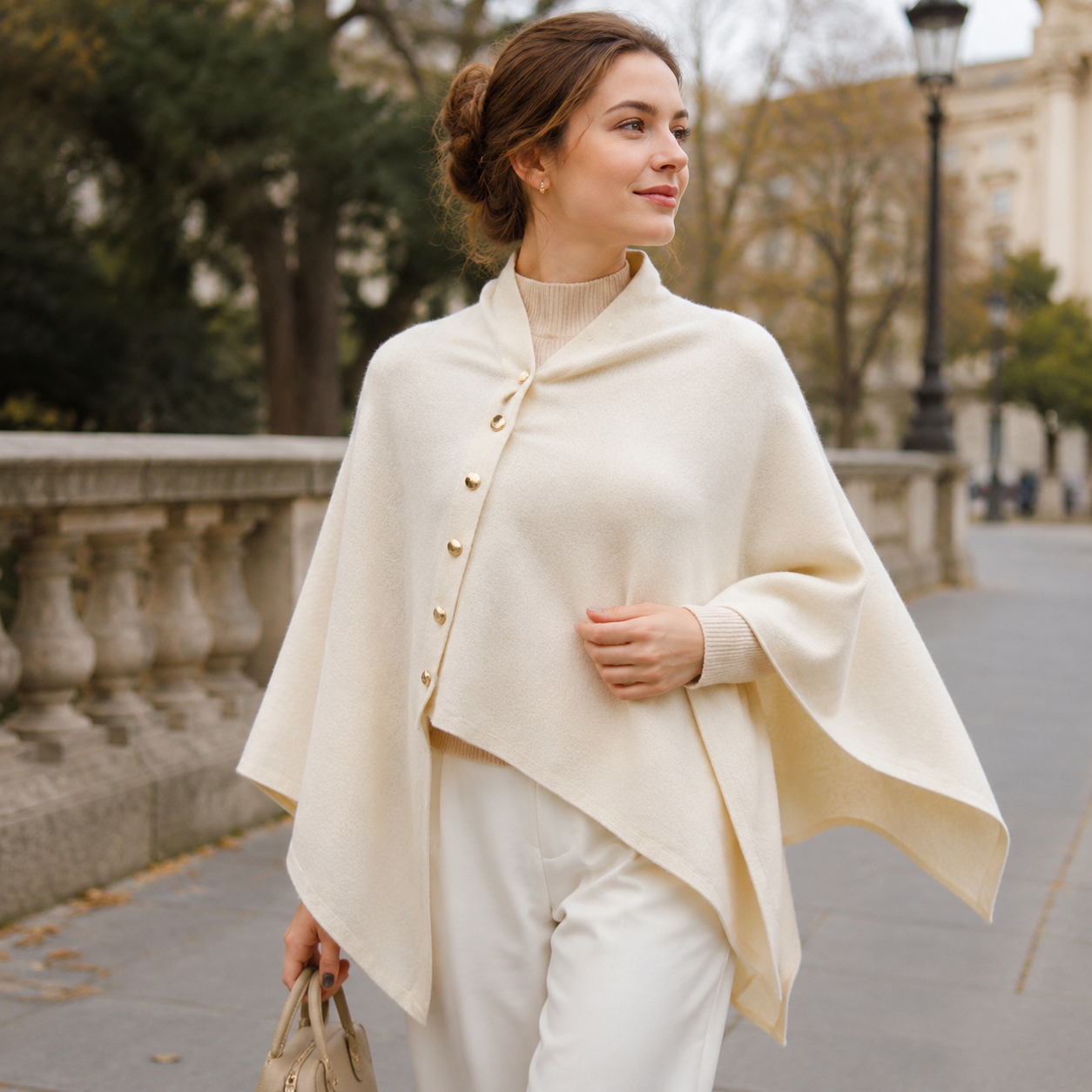 Brown Women's Winter Shawl Wrap - 140 x 56 cm Polyester Two Way Knitted Cape Scarf, Warm Lightweight Layer for Everyday Outfits, Work and Travel