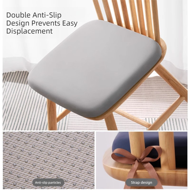 Light Blue Memory Foam Seat Cushion - 45 x 45 x 4.5 cm Polyester Cover, Removable Washable Cover, Portable Office Chair, Student, Dining Chair and Car Seat Pad