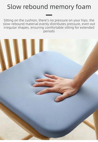 Light Blue Memory Foam Seat Cushion - 45 x 45 x 4.5 cm Polyester Cover, Removable Washable Cover, Portable Office Chair, Student, Dining Chair and Car Seat Pad