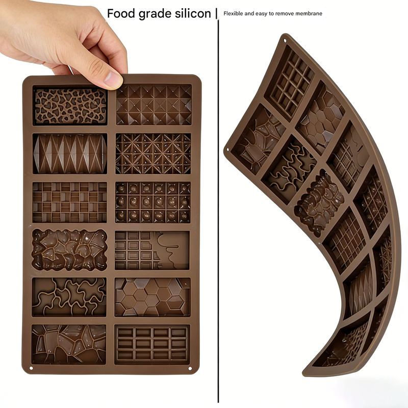 2-Piece Dubai Rectangle Chocolate Silicone Mold Set – Food-Grade, Easy Release, Heat-Resistant Baking Molds for Chocolate, Candy, and Cake(Cylindrical chocolates)