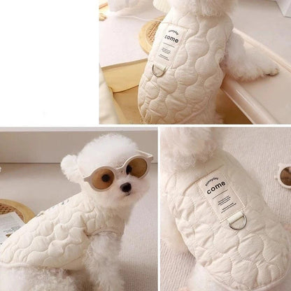 Green Winter Dog Vest for Small and Medium Breeds â€“ Thickened Warm Quilted Coat with Soft Fleece Lining, Adjustable Fit for Dogs and Cats(Size: S)