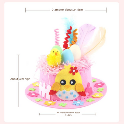Orange DIY Easter Hat Craft Kit â€“ Kidsâ€™ Handmade Decoration Set with Accessories for Easter Parties, School Activities and Home Crafts