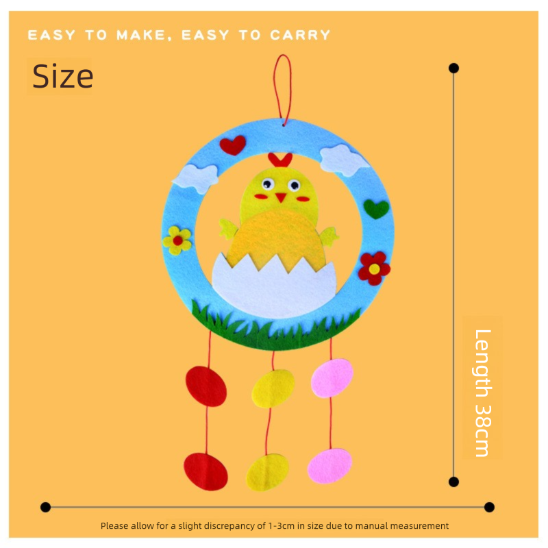 2-Piece Easter Kids Craft Decoration Set â€“ DIY Hanging Ornaments Featuring Bunny and Chick Designs