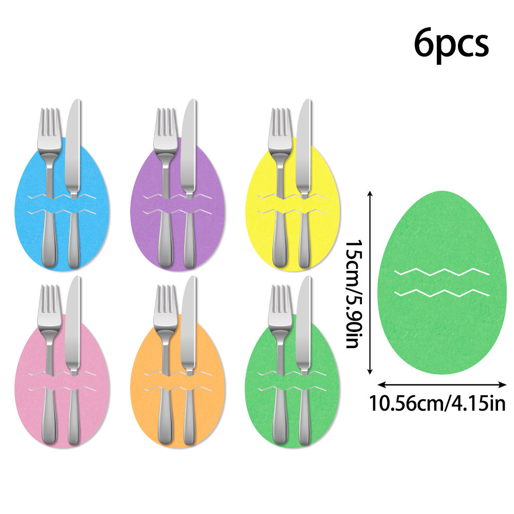 Easter egg 18-Piece Easter Cutlery Holders Set â€“ 3 Identical Sets of 6, Festive Tableware Decor for Holiday Dining and Party Use