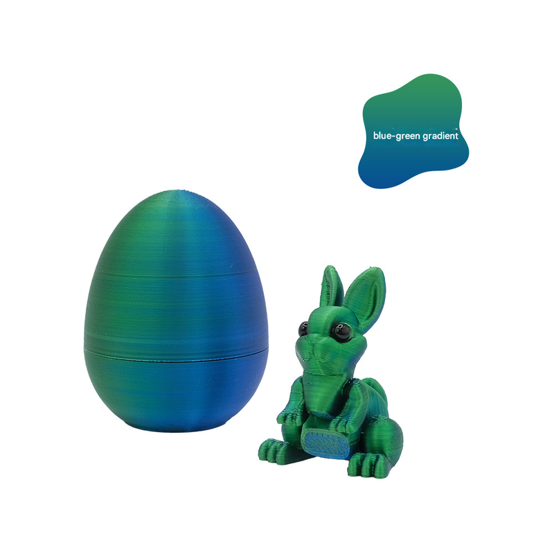 3-Piece Blue-green gradient Easter Surprise Egg Set â€“ Identical Interactive Figurines with Hinged Shell, Collectible Holiday Display Toy
