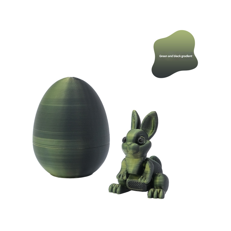 3-Piece Black-to-green gradient Easter Surprise Egg Set â€“ Identical Interactive Figurines with Hinged Shell, Collectible Holiday Display Toy
