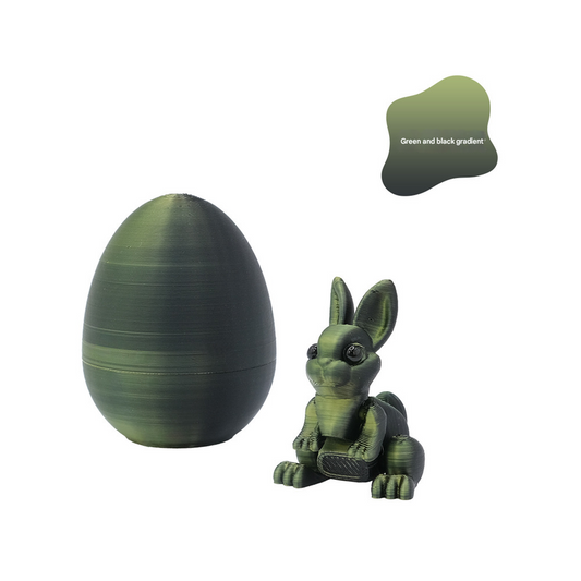 3-Piece Black-to-green gradient Easter Surprise Egg Set â€“ Identical Interactive Figurines with Hinged Shell, Collectible Holiday Display Toy