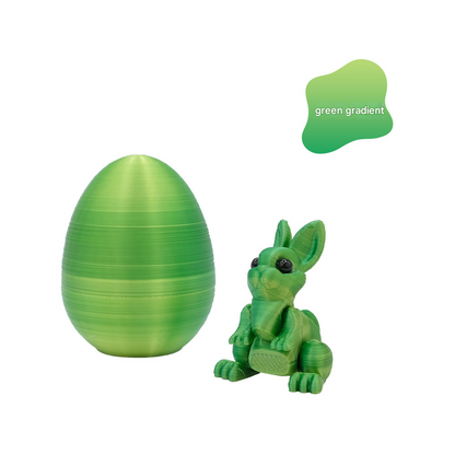 3-Piece Green gradient Easter Surprise Egg Set â€“ Identical Interactive Figurines with Hinged Shell, Collectible Holiday Display Toy