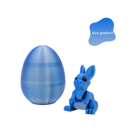 3-Piece Deep blue gradient Easter Surprise Egg Set â€“ Identical Interactive Figurines with Hinged Shell, Collectible Holiday Display Toy