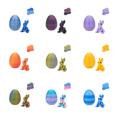 3-Piece Deep blue gradient Easter Surprise Egg Set â€“ Identical Interactive Figurines with Hinged Shell, Collectible Holiday Display Toy