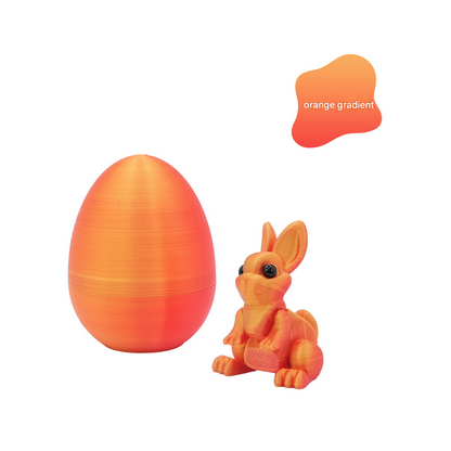 3-Piece Gradual transition to orange-yellow Easter Surprise Egg Set â€“ Identical Interactive Figurines with Hinged Shell, Collectible Holiday Display Toy