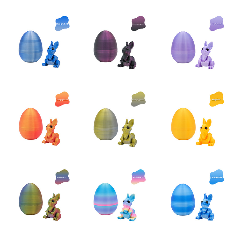3-Piece Gradual transition to orange-yellow Easter Surprise Egg Set â€“ Identical Interactive Figurines with Hinged Shell, Collectible Holiday Display Toy