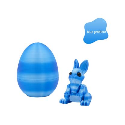 3-Piece Light blue gradient Easter Surprise Egg Set â€“ Identical Interactive Figurines with Hinged Shell, Collectible Holiday Display Toy