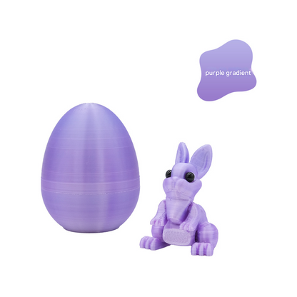 3-Piece Purple gradient Easter Surprise Egg Set â€“ Identical Interactive Figurines with Hinged Shell, Collectible Holiday Display Toy