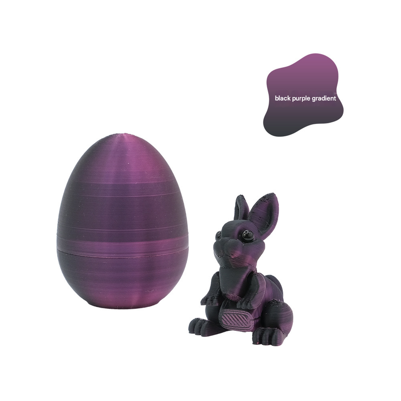 3-Piece Black-to-purple gradient Easter Surprise Egg Set â€“ Identical Interactive Figurines with Hinged Shell, Collectible Holiday Display Toy