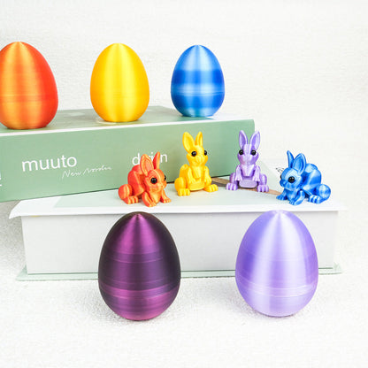 3-Piece Black-to-purple gradient Easter Surprise Egg Set â€“ Identical Interactive Figurines with Hinged Shell, Collectible Holiday Display Toy