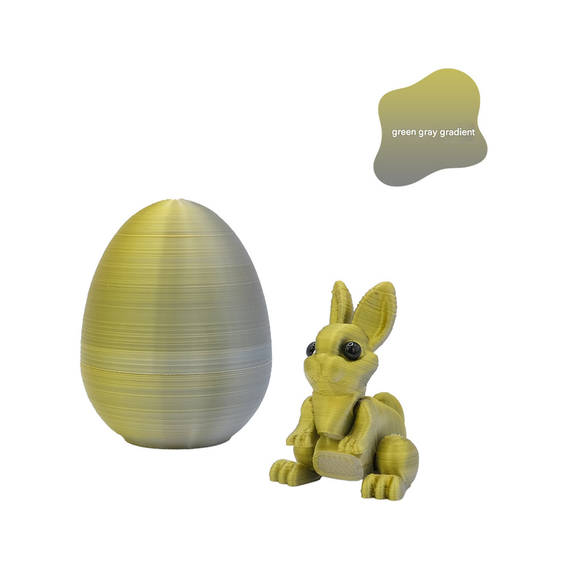 3-Piece Green-to-grey gradient Easter Surprise Egg Set â€“ Identical Interactive Figurines with Hinged Shell, Collectible Holiday Display Toy