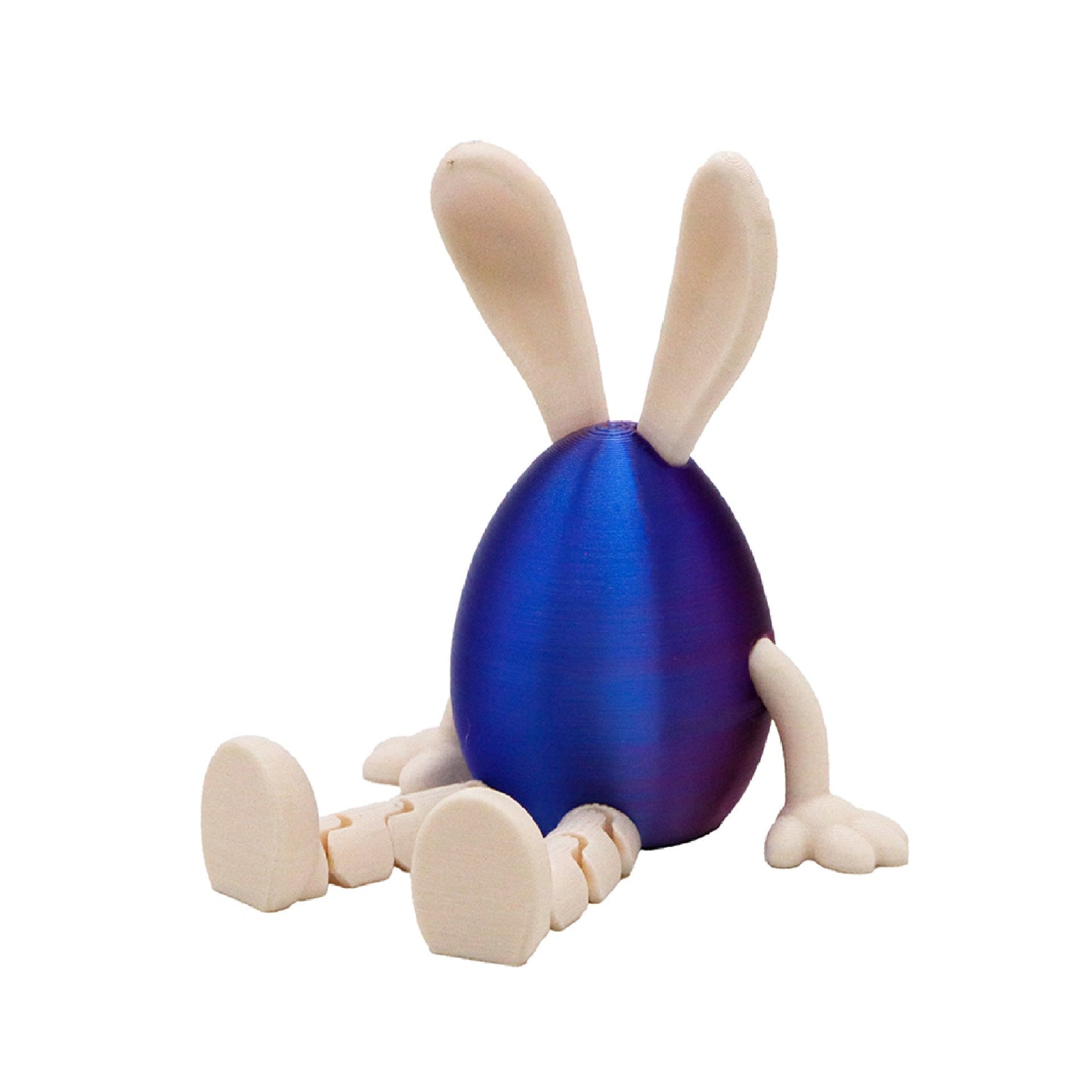 3-Piece Red and blue gradient Easter Figurine Set â€“ Identical Poseable Egg-Shaped Toys for Holiday Display and Interactive Play