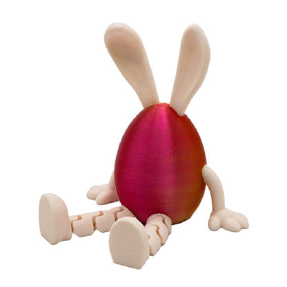 3-Piece Red and gold gradient Easter Figurine Set â€“ Identical Poseable Egg-Shaped Toys for Holiday Display and Interactive Play