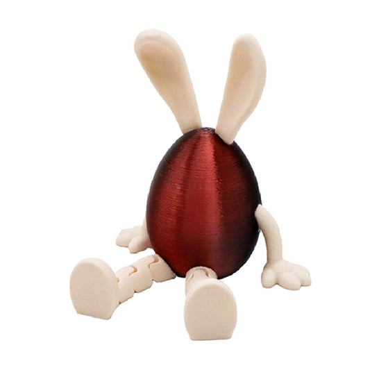 3-Piece Red and black gradient Easter Figurine Set â€“ Identical Poseable Egg-Shaped Toys for Holiday Display and Interactive Play