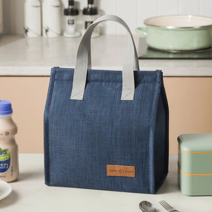 2-Piece navy blue Vertical Lunch Tote Set â€“ Compact Insulated Meal Bag with Large Capacity and Durable Handle for Daily Use